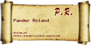 Pander Roland névjegykártya